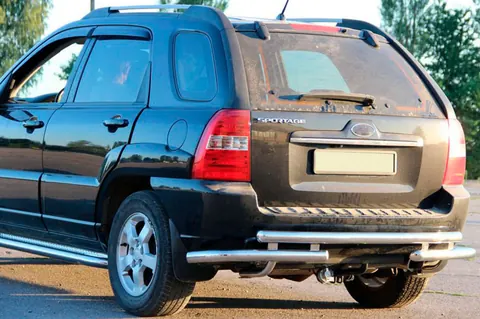 Задня дуга AK007 (нерж.) для Kia Sportage 2004-2010 рр — Kia Sportage 2004-2010 гг. DianaParts