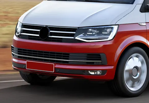 Накладки на решітку бампера 2015-2019 (3 шт, нерж) для Volkswagen T6 рр — Volkswagen T6 2015-2024 гг. DianaParts