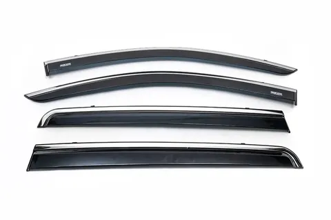 Вітровики з хромованим молдингом (4 шт, Niken) для Renault Lodgy 2013-2022 рр — Renault Lodgy 2013-2022 гг. DianaParts