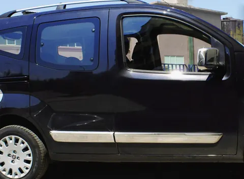 Молдинг дверний (4 шт., нерж.) Carmos - Турецька сталь для Citroen Nemo 2007-2017 рр — Citroen Nemo 2007-2017 гг. DianaParts