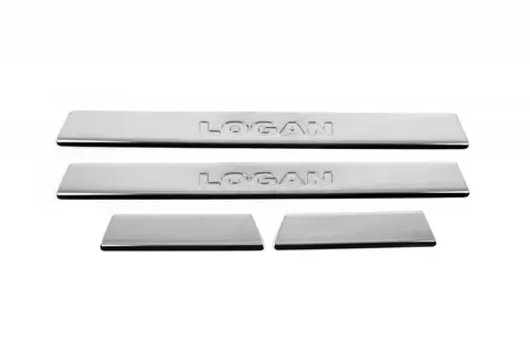 Накладки на пороги Carmos V2 (4 шт, нерж) для Dacia Logan MCV 2013-2020 рр — Dacia Logan MCV 2013-2020 гг. DianaParts