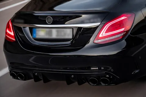 Задній дифузор з насадками (Дизайн C43) для Mercedes C-сlass W205 2014-2021 рр — Mercedes C-сlass W205 2014-2021 гг. DianaParts