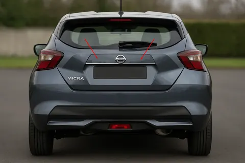 Хром планка над номером OmsaLine (нерж) для Nissan Micra K14 2016- рр — Nissan Micra K14 2016- гг. DianaParts