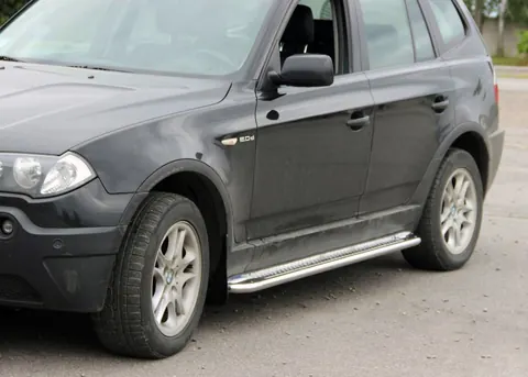 Бокові пороги KB001 (нерж) 60 мм для BMW X3 E83 2003-2010 рр — BMW X3 E83 2003-2010 гг. DianaParts