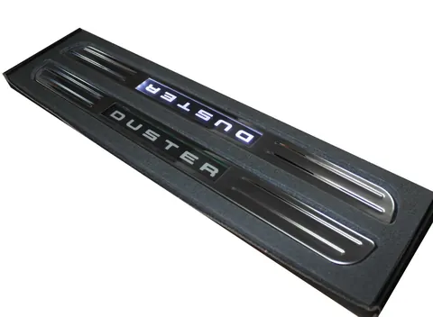 Бездротові пороги з підсвічуванням (2 шт., нерж) для Renault Duster 2008-2017 рр — Renault Duster 2008-2017 гг. DianaParts