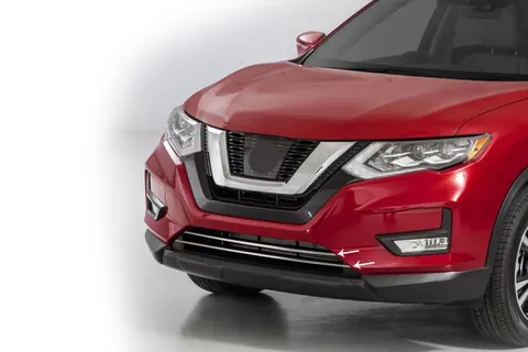 Накладки на решітку бампера (2017-2021, 2 шт, нерж) для Nissan X-trail T32/Rogue рр — Nissan X-trail T32/Rogue 2014-2021 гг. DianaParts