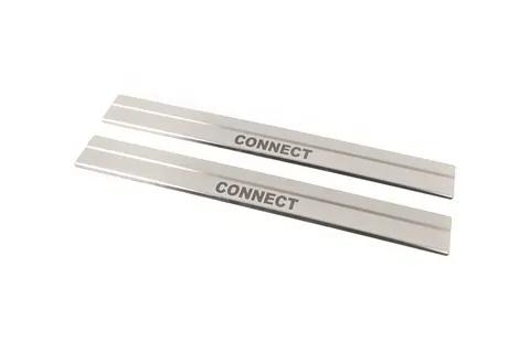 Накладки на дверні пороги Carmos (2 шт., нерж) для Ford Connect 2014-2021 рр — Ford Connect 2014-2021 гг. DianaParts