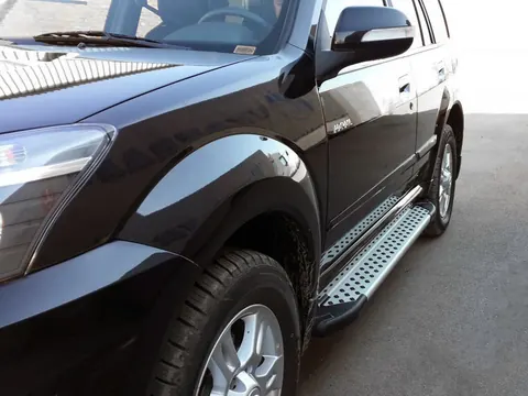 Бокові пороги Allmond Grey (2 шт., алюміній) для GreatWall Haval/Hover H3 2005-2013 рр — GreatWall Haval/Hover H3 2005-2013 гг. DianaParts
