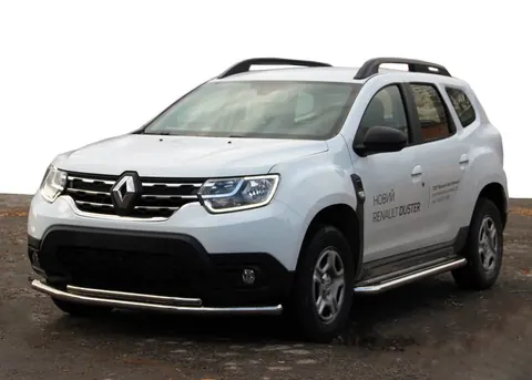 Передній захист F3-10 (нерж.) для Dacia Duster 2018-2024 рр — Dacia Duster 2018-2024 гг. DianaParts