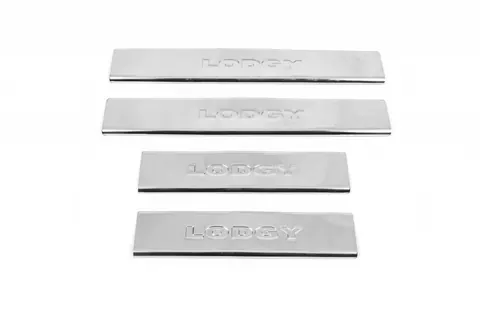 Накладки на пороги Carmos V2 (4 шт, нерж) для Dacia Lodgy 2012-2022 рр — Dacia Lodgy 2012-2022 гг. DianaParts