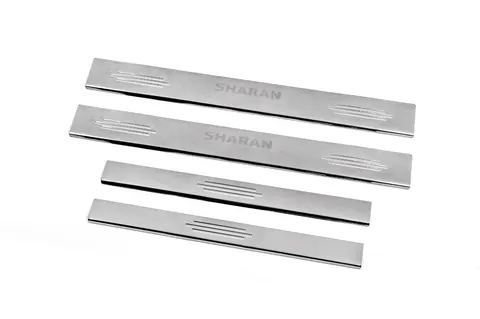 Накладки на пороги Carmos V2 (4 шт, нерж) для Volkswagen Sharan 1995-2010 рр — Volkswagen Sharan 1995-2010 гг. DianaParts