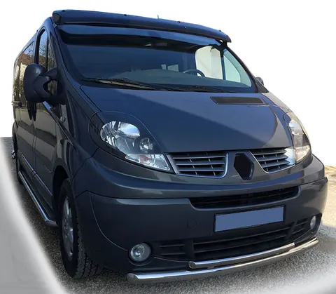 Передній захист ST014 (нерж.) для Renault Trafic 2001-2015 рр — Renault Trafic 2001–2015 гг. DianaParts