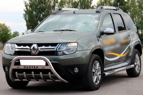 Бічні труби з вставками (2 шт., нерж.) для Renault Duster 2008-2017 рр — Renault Duster 2008-2017 гг. DianaParts