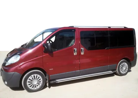 Бокові пороги Rainbow (2 шт., Алюміній) Коротка база для Nissan Primastar 2002-2014 рр — Nissan Primastar 2002-2014 гг. DianaParts