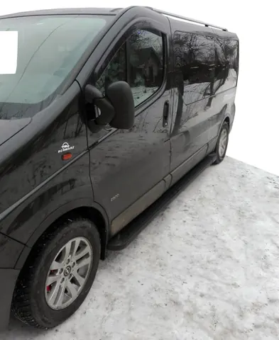 Бокові пороги Allmond Black (2 шт., Алюміній) Довга база для Nissan Primastar 2002-2014 рр — Nissan Primastar 2002-2014 гг. DianaParts