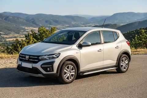 Бокові пороги Shining V1 (2 шт., Алюміній) для Dacia Sandero 2021- рр — Dacia Sandero 2021- гг. DianaParts