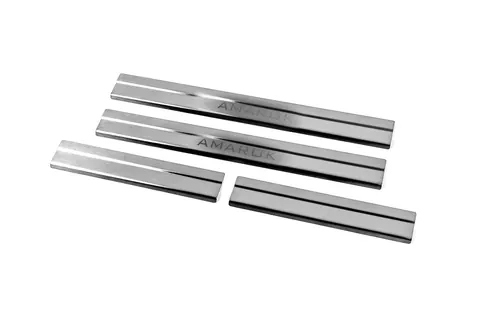 Накладки на пороги Carmos V2 (4 шт, нерж) для Volkswagen Amarok 2010-2022 рр — Volkswagen Amarok 2010-2022 гг. DianaParts