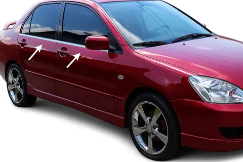 Зовнішня окантовка стекол (4 шт, нерж) Carmos - Турецька сталь для Mitsubishi Lancer 9 2004-2008 рр — Mitsubishi Lancer 9 2004-2008 гг. DianaParts