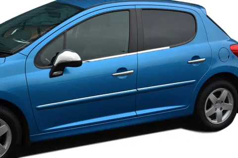Зовнішня окантовка вікон (4 шт, нерж) для Peugeot 207 2006-2014 рр — Peugeot 207 2006-2014 гг. DianaParts