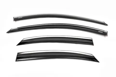 Вітровики з хромованим молдингом SD/HB (4 шт, Niken) для Ford Focus II 2008-2011 рр — Ford Focus II 2008-2011 гг. DianaParts