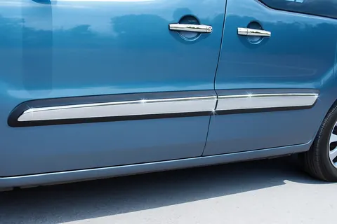 Дверні молдинги (4 шт., нерж.) OmsaLine - Італійська нержавійка для Citroen Berlingo 2008-2018 рр — Citroen Berlingo 2008-2018 гг. DianaParts