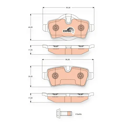 Колодки гальмівні Mini, Roadster, Clubman (2006-) задні TRW — Гальмівна система DianaParts