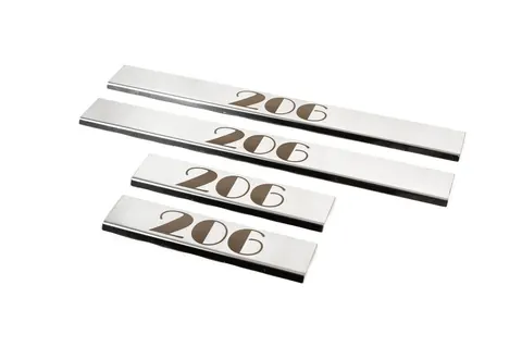 Накладки на пороги Carmos (4 шт, нерж.) для Peugeot 206 1998-2024 рр — Peugeot 206 1998-2024 гг. DianaParts