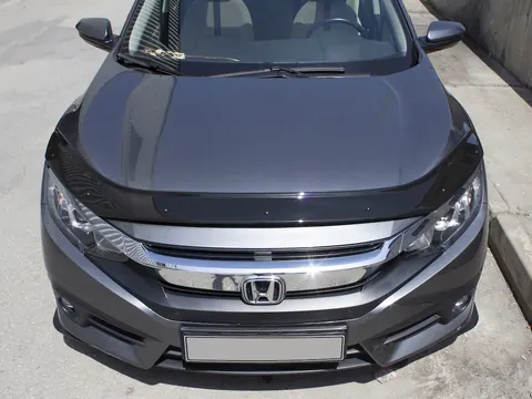 Дефлектор капоту (EuroCap) для Honda Civic Sedan X 2016-2021 рр — Honda Civic Sedan X 2016-2021 гг. DianaParts