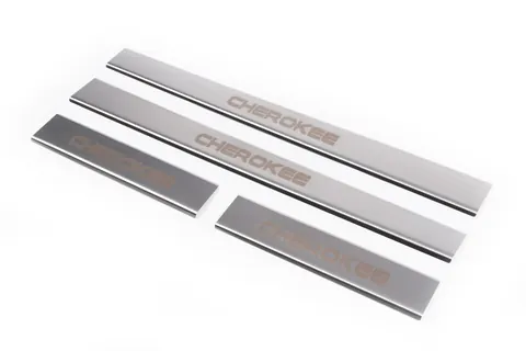 Накладки на пороги Carmos V1 (4 шт, нерж) для Jeep Cherokee/Liberty 2007-2013 рр — Jeep Cherokee/Liberty 2007-2013 гг. DianaParts