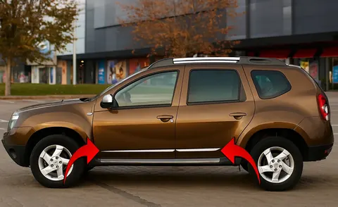 Молдинг дверний (4 шт., нерж.) OmsaLine - Італійська нержавійка для Renault Duster 2008-2017 рр — Renault Duster 2008–2017 гг. DianaParts