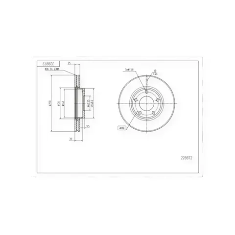 Диск гальмівний Ford Focus II передній (278mm25mm) HART — Гальмівна система DianaParts