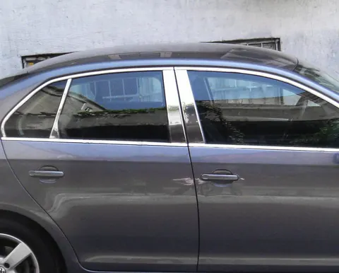 Молдинг дверних стійок (6 шт, нерж) для Volkswagen Jetta 2006-2011 рр — Volkswagen Jetta 2006-2011 гг. DianaParts