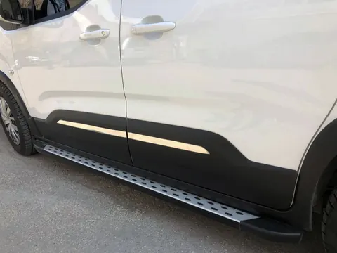 Накладки на молдинг дверей (нерж.) Carmos - Турецька сталь для Peugeot Partner/Rifter 2019- рр — Peugeot Partner/Rifter 2019- гг. DianaParts