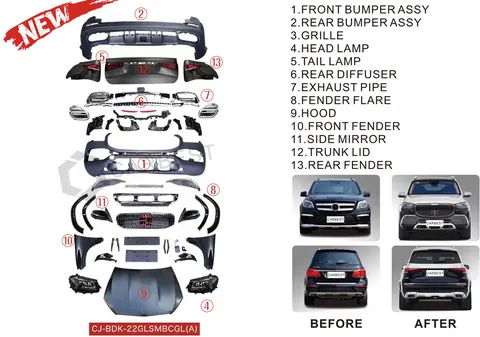 Комплект рестайлінгу з X166 в GLS X167 Maybach (Type-A) для Mercedes GL/GLS сlass X166 2012-2019 рр