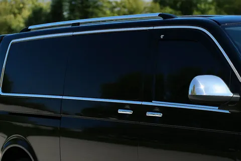 Повна окантовка вікон (14 шт, нерж) 1 бічні двері, Довга база для Volkswagen T5 Caravelle 2004-2010 рр — Volkswagen T5 Caravelle 2004-2010 гг. DianaParts