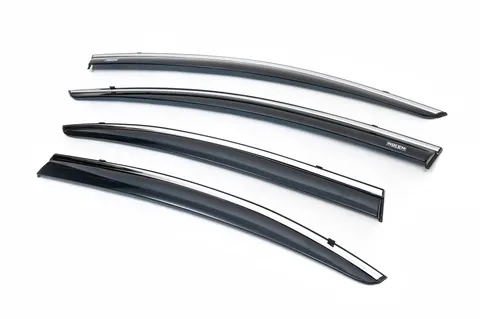 Вітровики з хромованим молдингом (4 шт, Niken) для Honda Civic Sedan IX 2011-2016 рр — Honda Civic Sedan IX 2011-2016 гг. DianaParts