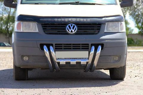 Кенгурятник ST006-15 ніздрі (нерж) для Volkswagen T5 Transporter 2003-2010 рр — Volkswagen T5 Transporter 2003-2010 гг. DianaParts