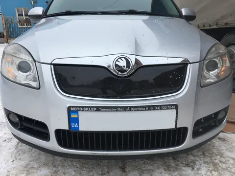 Зимова накладка на решітку (2007-2010, верхня) Глянцева для Skoda Fabia рр — Skoda Fabia 2007-2014 гг. DianaParts