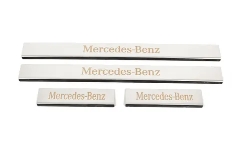 Накладки на пороги Carmos (4 шт, нерж) для Mercedes C-class W204 2007-2015 рр — Mercedes C-class W204 2007-2015 гг. DianaParts