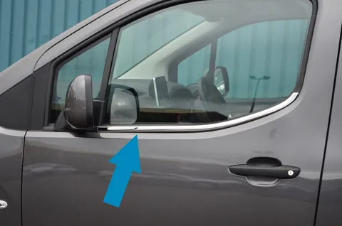 Окантовка вікон (2 шт, нерж.) для Peugeot Partner/Rifter 2019- рр — Peugeot Partner/Rifter 2019- гг. DianaParts