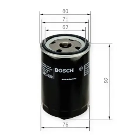 Фільтр масляний Volkswagen Caddy II-III 1.4 (95-10), Polo 1.0-1.4 (92-01) BOSCH