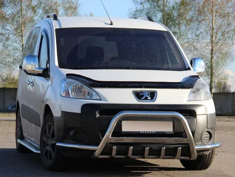 Кенгурятник WT003-Plus (нерж.) 60 мм для Peugeot Partner Tepee 2008-2018 рр — Peugeot Partner Tepee 2008-2018 гг. DianaParts