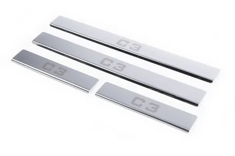 Накладки на пороги (Carmos) для Citroen C-3 2002-2009 рр — Citroen C-3 2002-2009 гг. DianaParts