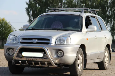 Кенгурятник WT004 (нерж) для Hyundai Santa Fe 1 2000-2006 рр — Hyundai Santa Fe 1 2000-2006 гг. DianaParts