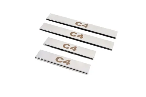 Накладки на пороги Carmos (4 шт., нерж.) для Citroen C-4 2010-2018 рр — Citroen C-4 2010-2018 гг. DianaParts