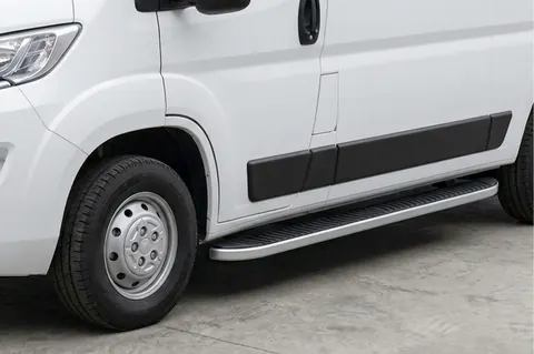 Бокові пороги Tayga Grey (2 шт., алюміній) Коротка база для Peugeot Boxer 2006-2025 рр — Peugeot Boxer 2006-2025 гг. DianaParts