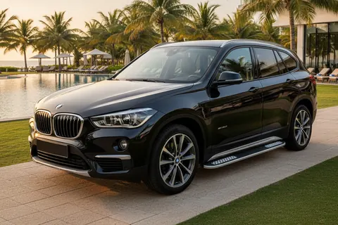 Бокові пороги Tayga V2 (2 шт., Алюміній) для BMW X1 F48 2015-2022 рр — BMW X1 F48 2015-2022 гг. DianaParts