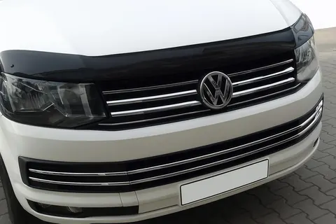 Накладки на решітку бампера 2015-2019 (6 шт, нерж) для Volkswagen T6 рр — Volkswagen T6 2015-2024 гг. DianaParts