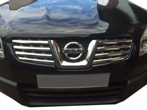 Накладки на решітку радіатора (8 шт, нерж.) Carmos - Турецька сталь для Nissan Qashqai 2007-2010 рр — Nissan Qashqai 2007-2010 гг. DianaParts