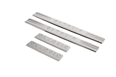 Накладки на пороги OmsaLine (4 шт, нерж) для Skoda Octavia II A5 2006-2010 рр — Skoda Octavia II A5 2006-2010 гг. DianaParts